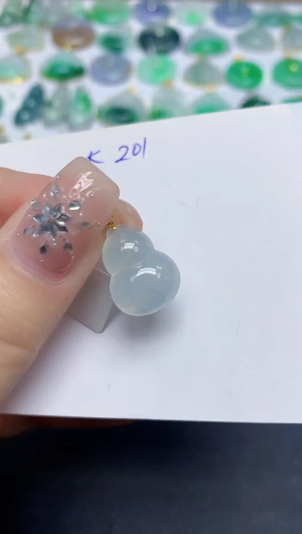 颈饰18K金镶嵌翡翠天然缅甸翡翠A货翡翠百元以上9元证书费自理