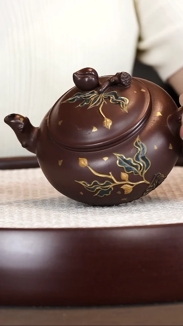 茶壶紫砂鲍正兰/紫泥/福寿/350CC