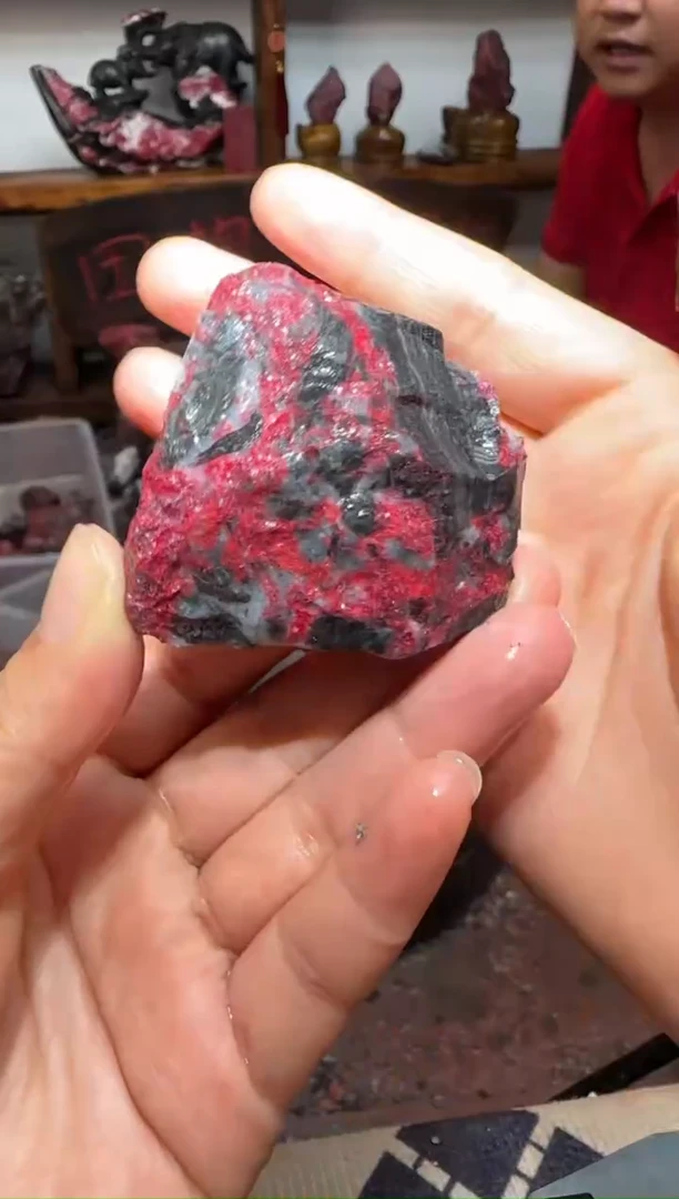 天然辰砂朱砂毛矿石11