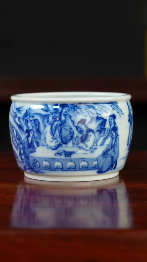 祖传窑真柴窑传承400年西园雅集缸杯