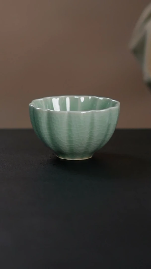 杯子非遗 豆绿菊瓣杯100Ml 简包