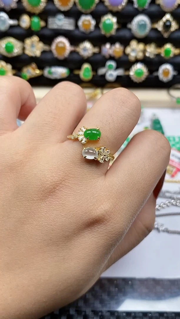 银S925镶嵌戒指翡翠1447