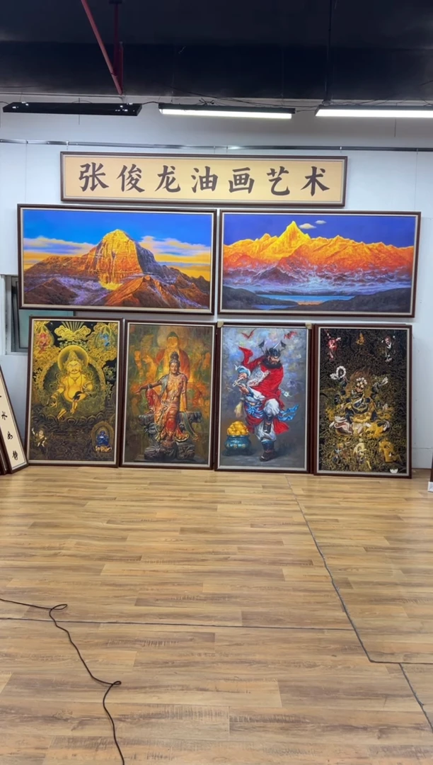 油画鋘*【张俊龙】钟馗办公室客厅茶室玄关客厅挂画油画版画