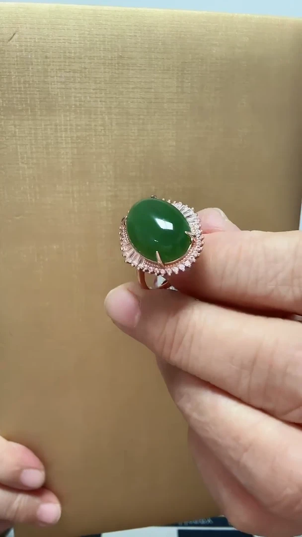 银S925镶嵌戒指和田玉戒指