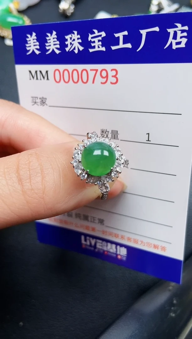 翡翠银S925镶嵌颈饰0793