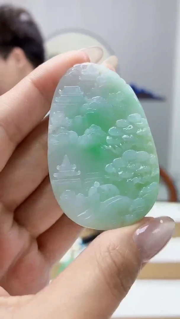 未镶嵌定制翡翠4688MM-毛货挂件36