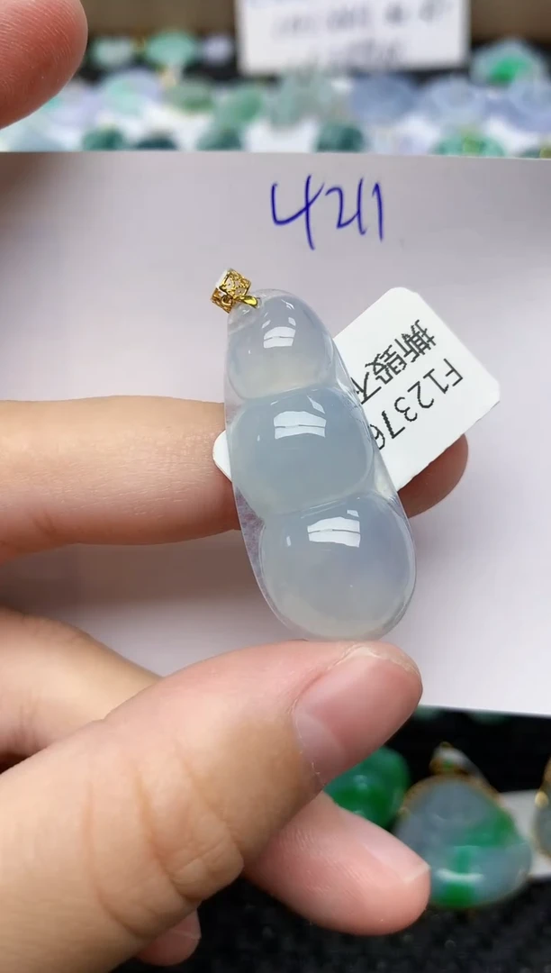 颈饰18K金镶嵌翡翠天然缅甸A货翡翠百元以上9元证书费自理