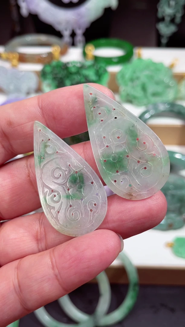 未镶嵌定制翡翠耳片