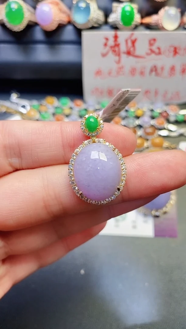 银S925镶嵌戒指翡翠天然