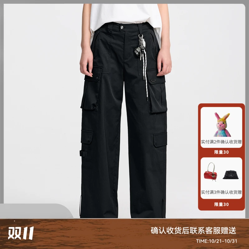 【咖啡系列】REVAN芮范25夏季新品趣味游戏机配饰工装裤RL31301029