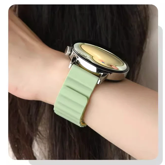适用华为智能手表表带watch3/4Pro男女款gt5/gt4双色硅胶磁吸腕带
