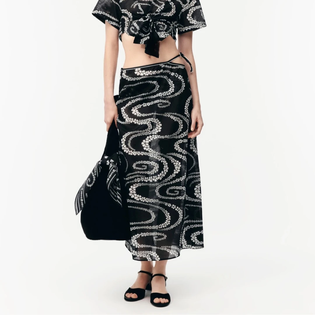 「长芯」高品25S CCOBEACH高级百搭显瘦度假风短袖半裙 YZ24K01189