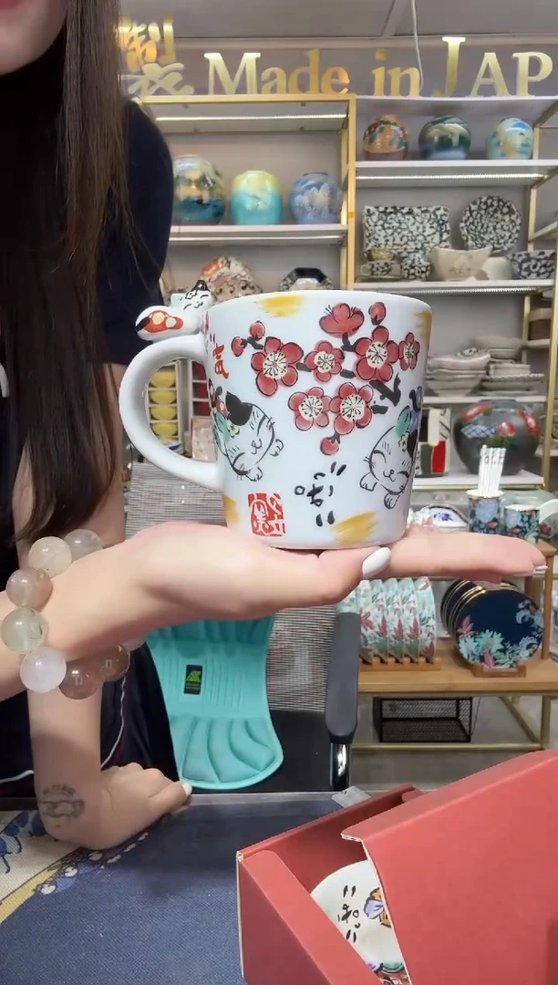 陶瓷夕立窑马克杯一只小猫