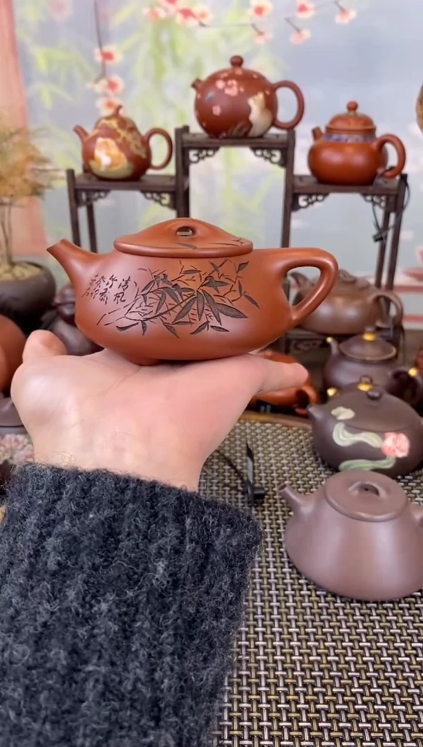 茶壶紫砂陈*涛红皮龙景州石瓢140cc