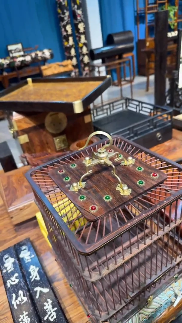 木满紫带黑筋 高端 木艺 鸟笼