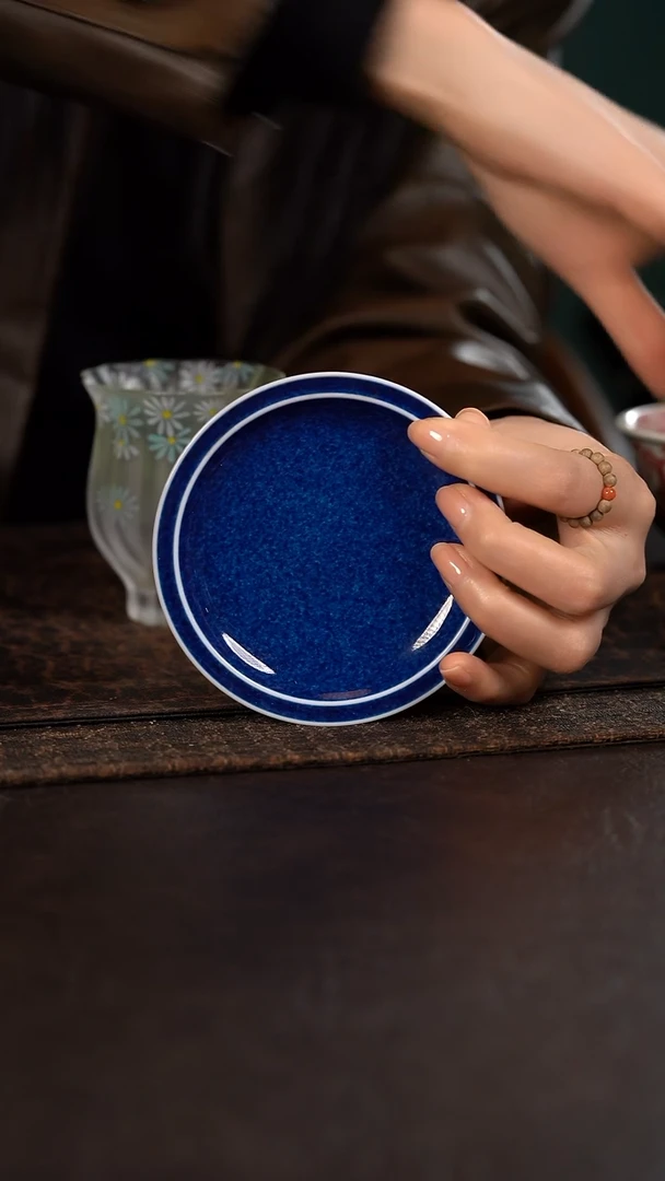 【闪购商品】杯初蓝舍洒蓝纯色小杯垫