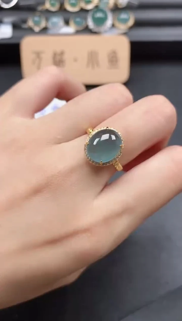 翡翠戒指银S925镶嵌51511