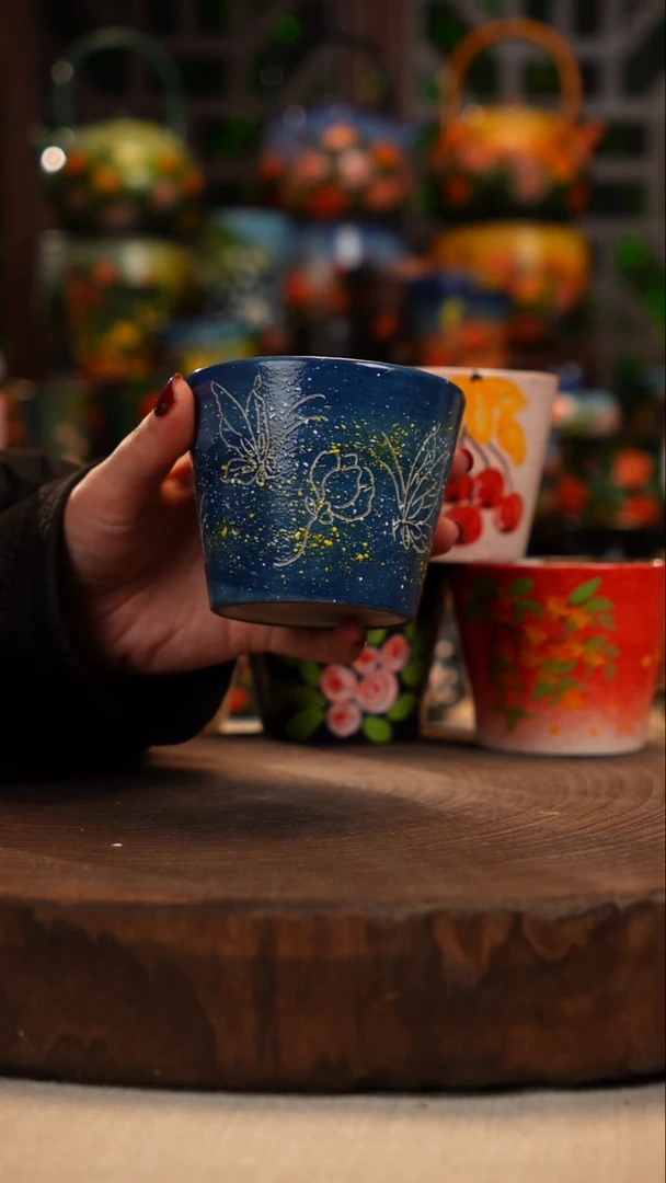 紫砂油画手绘釉下彩