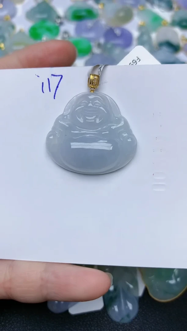 【闪购商品】翡翠颈饰18K金镶嵌天然翡翠A货    