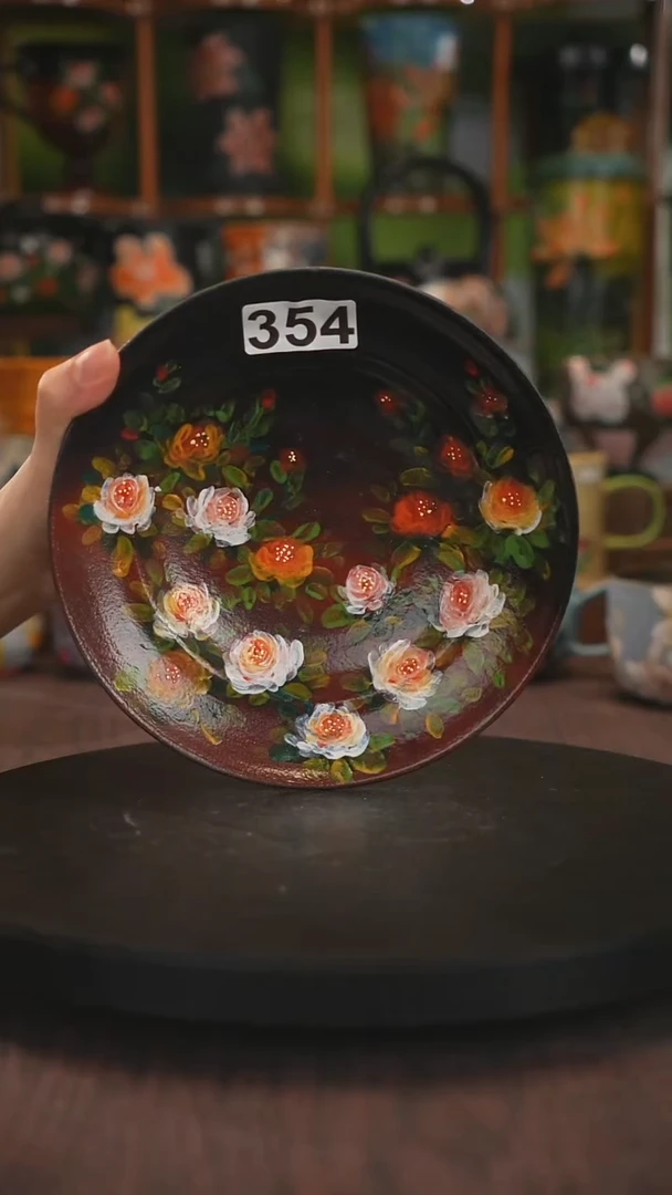 紫砂油画手绘釉下彩354