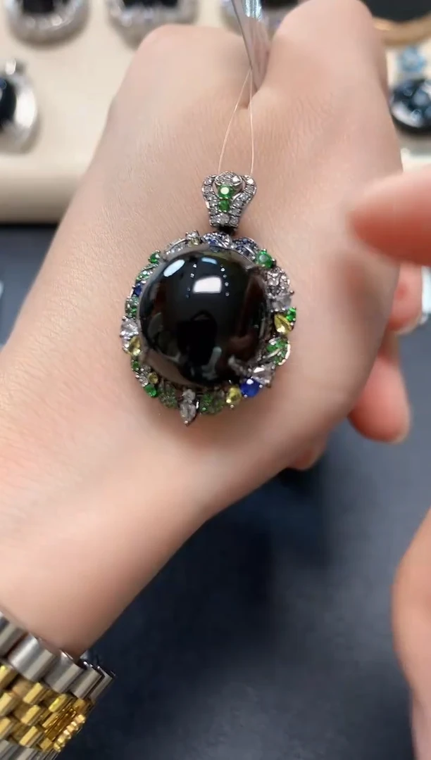 吊坠(不含链)18K金镶嵌翡翠S52 不含链