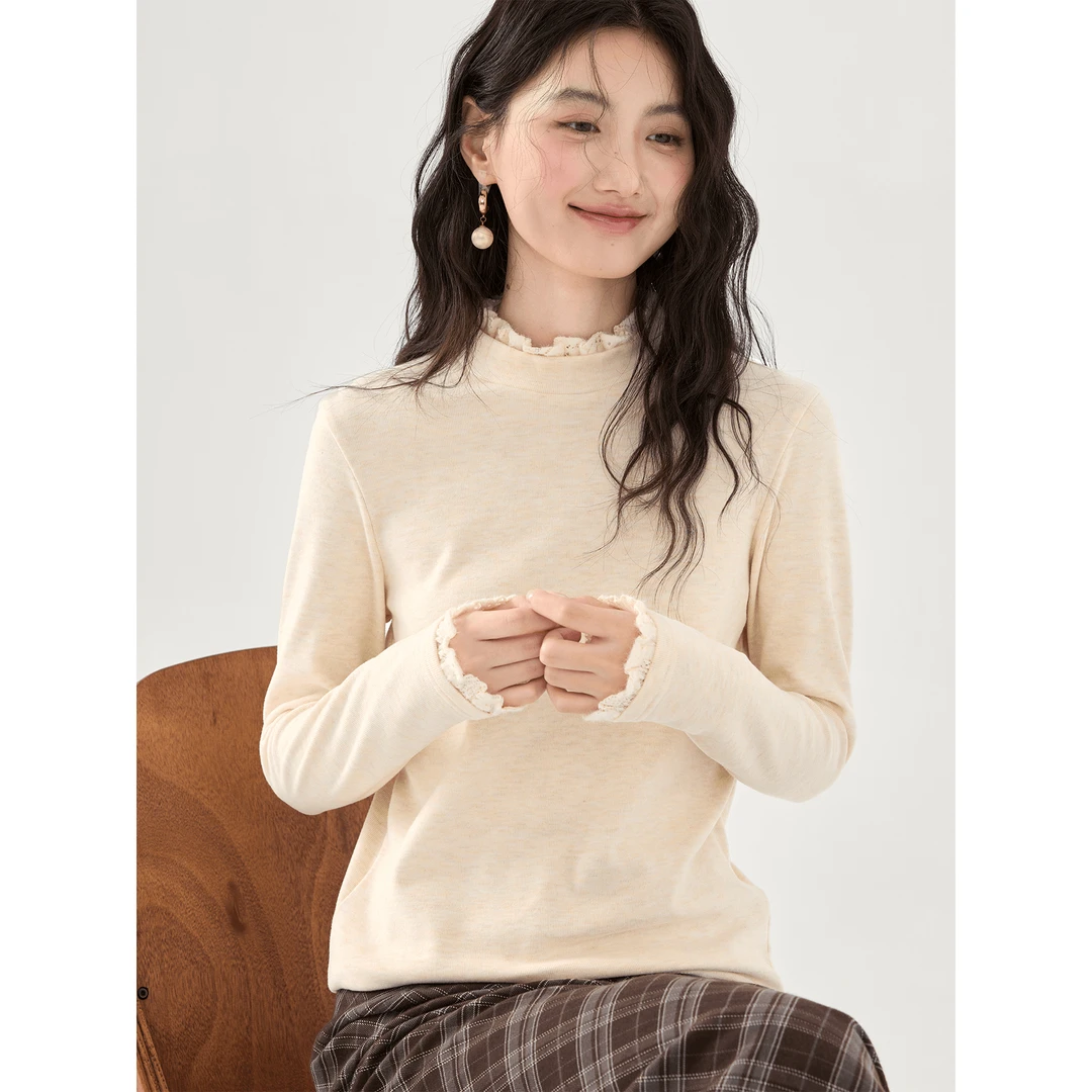 【大码】针织衫显瘦半高领打底衫女秋冬胖mm长袖内搭上衣541#