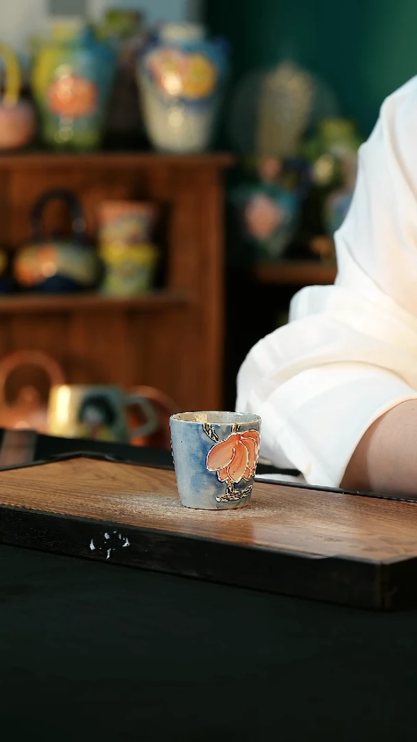 杯手绘心瓷陶瓷浮力