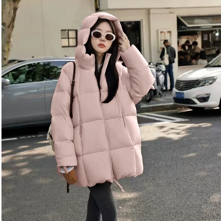 [云朵泡芙]超轻新国标90白鸭绒羽绒外套立体连帽中长款休闲羽绒服