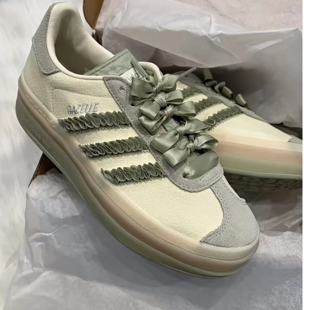 adidas阿迪达斯GAZELLE SHOES经典厚底运动板鞋T头鞋JR8373