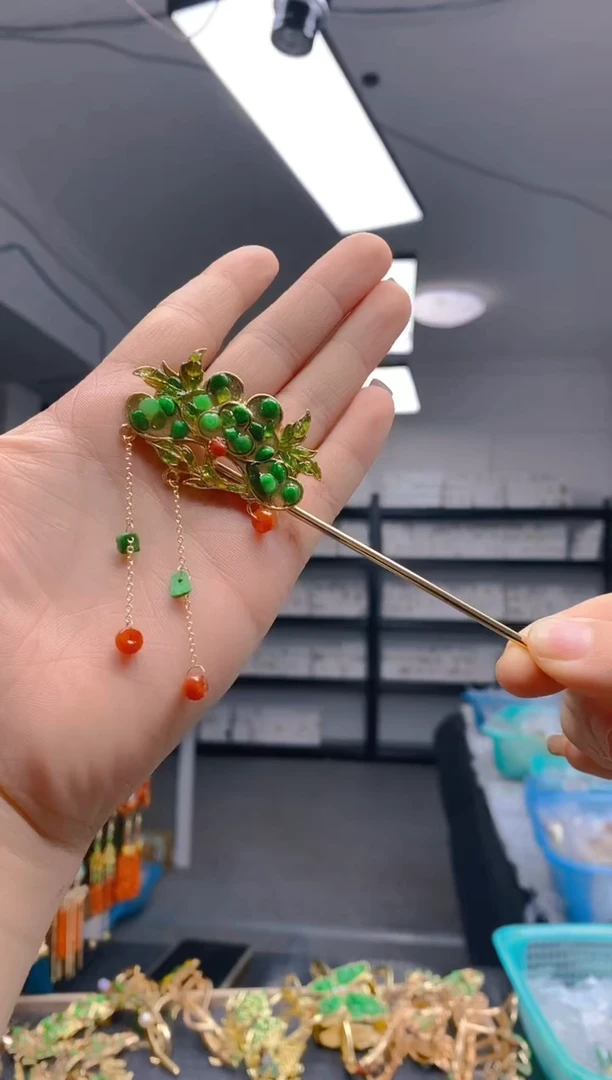 【闪购商品】翡翠耳饰合金0267翡翠发簪