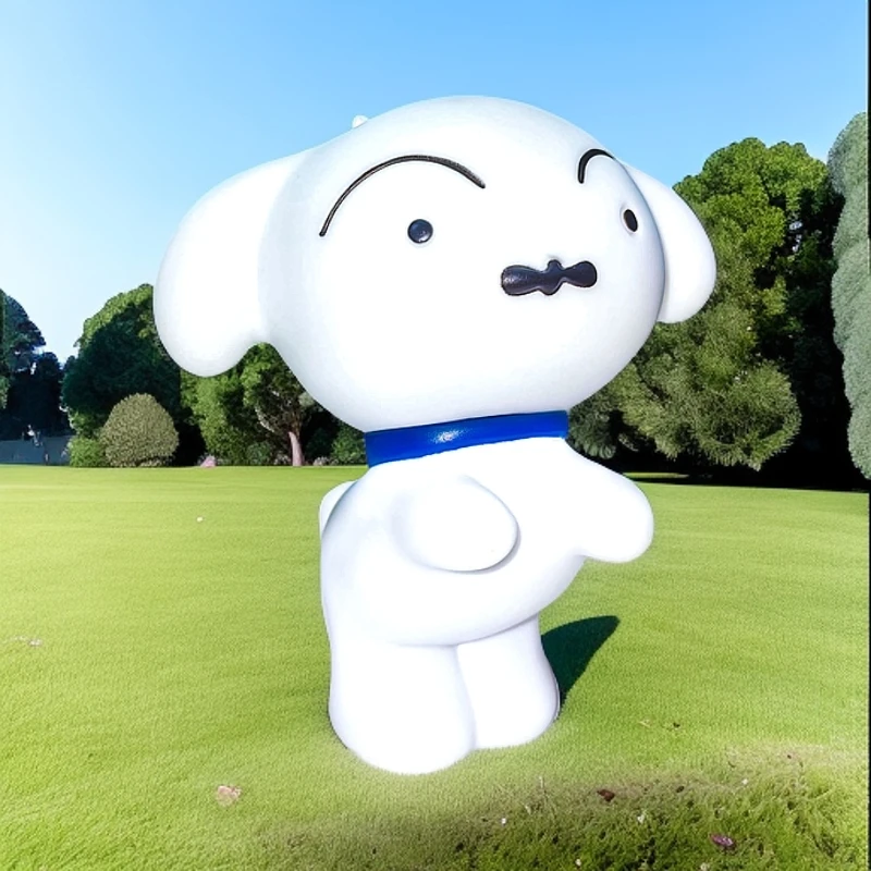 网红卡通动漫手办8厘米蜡笔小新宠物小白桌面摆件