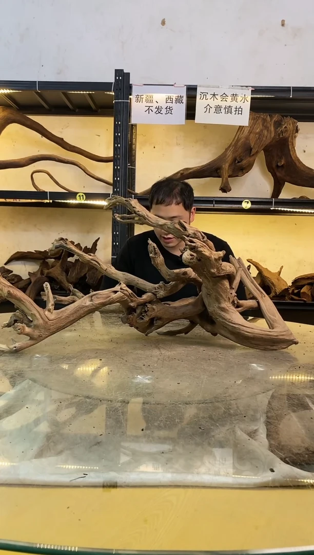 【闪购商品】柚木木艺鱼缸造景素材不沉水297