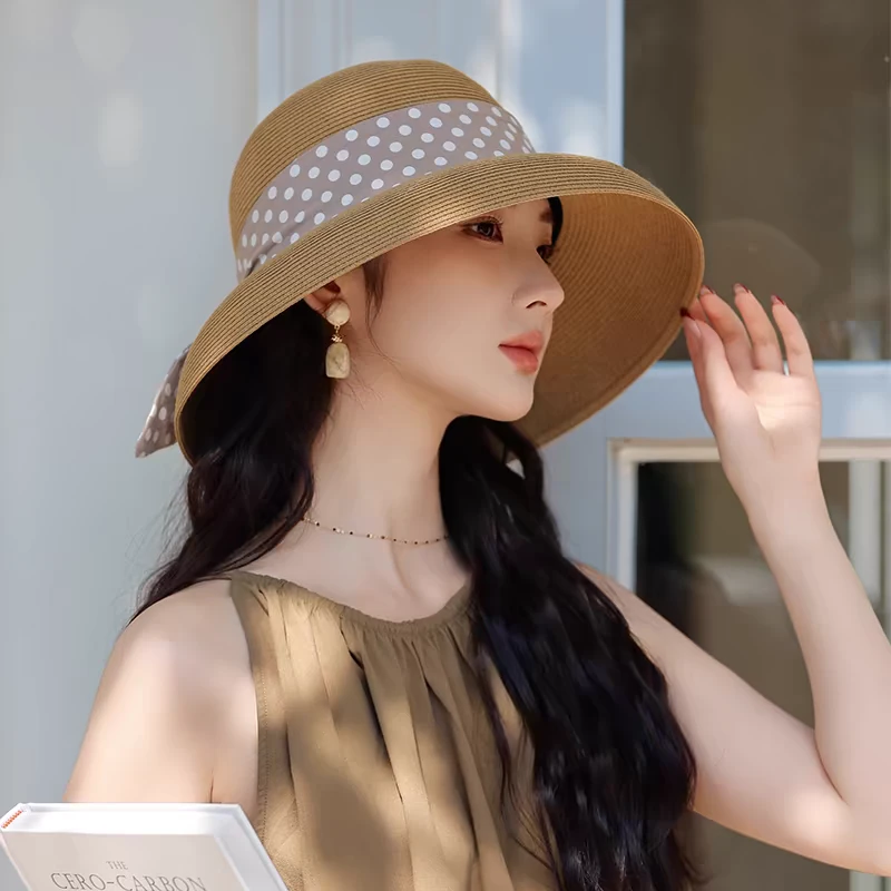 时尚潮流夏季防晒太阳帽（波点）