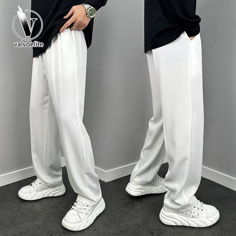 VALVOELITE垂感裤子男夏季薄款直筒宽松休男款凉感索罗娜polo衫