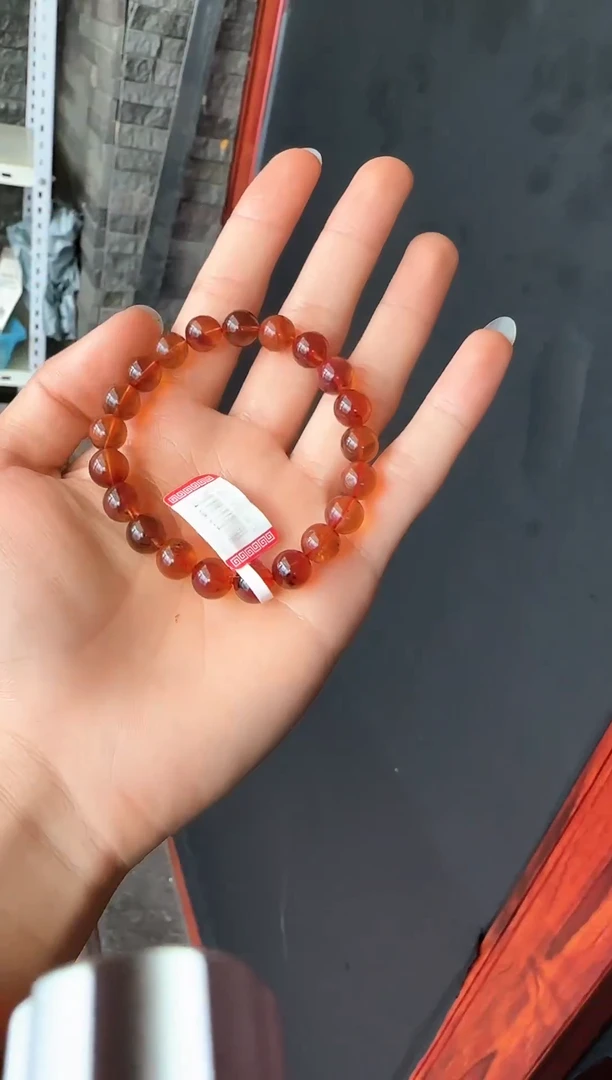 手串琥珀未镶嵌/95缅甸琥珀紫罗兰手串8mm