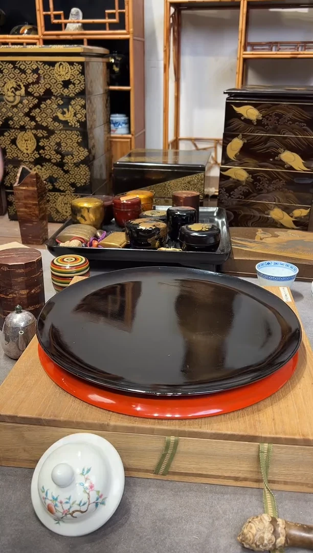 双面可用 果子盘 大漆漆器大漆漆器