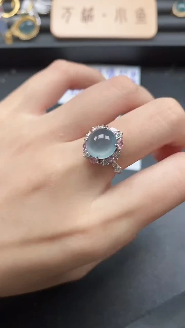 翡翠戒指银S925镶嵌5511