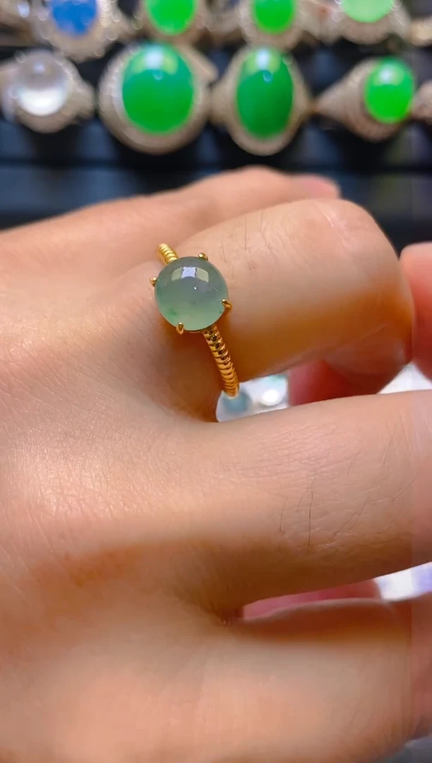 【闪购商品】翡翠耳饰银S925镶嵌天然A货翡翠1