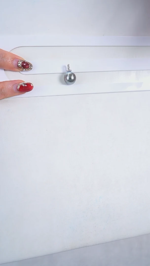 【闪购商品】海水珍珠吊坠(不含链)银S925镶嵌12-13mm 大溪地吊坠