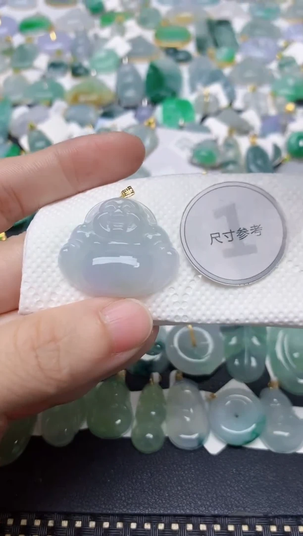 颈饰18K金镶嵌翡翠天然缅甸A货翡翠
