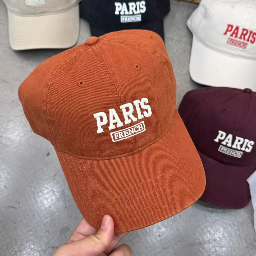 【PARIS巴黎】x【纯棉碳素磨毛】软顶棒球帽子秋季加宽百搭显脸小弯