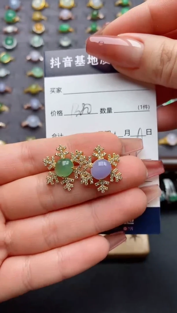 银S925镶嵌戒指翡翠?*儿.