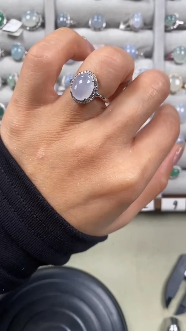 【闪购商品】翡翠戒指银S925镶嵌9649