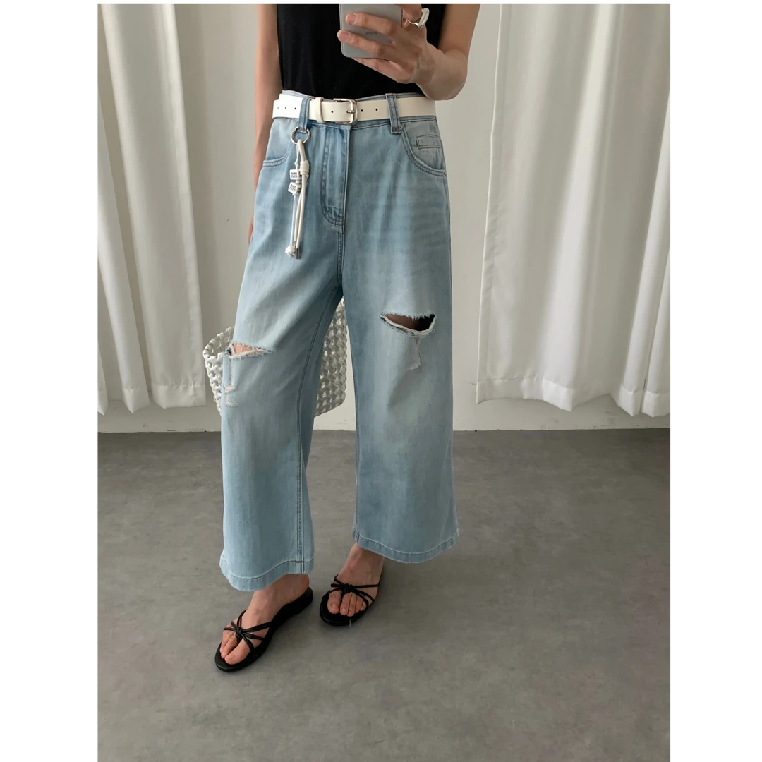 十三行BUT-夏季福秒直筒牛仔九分裤#5817