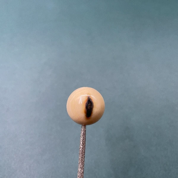 S8137天然猛犸牙蓝眼圆珠19.5mm支持鉴定 假一罚四