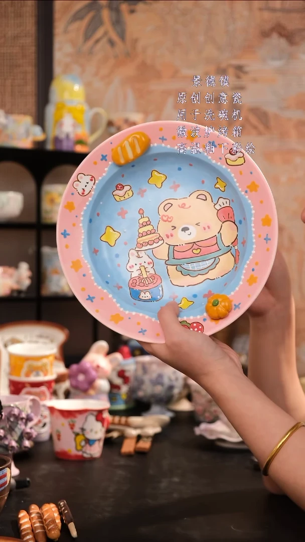 摆件景德镇手工手绘设计师款