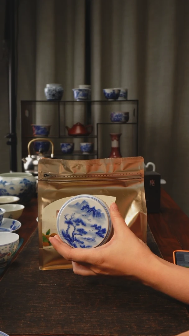 喵*景德镇手工手绘山水盖置