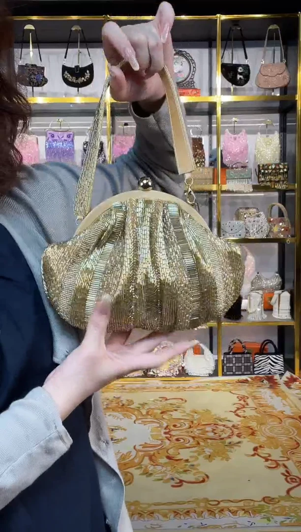 织物珠韵恒泽重工串珠手提包