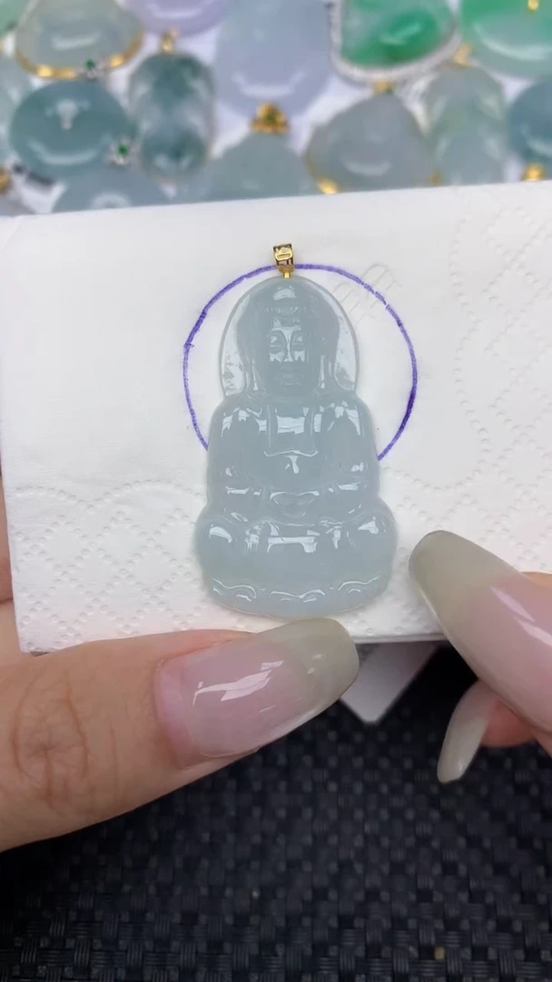 翡翠18K金镶嵌颈饰天然缅甸翡翠a货百元以上9元证书费自理