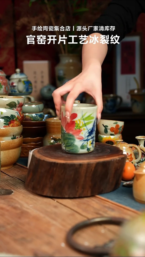 瓷片手工手绘细微不一样